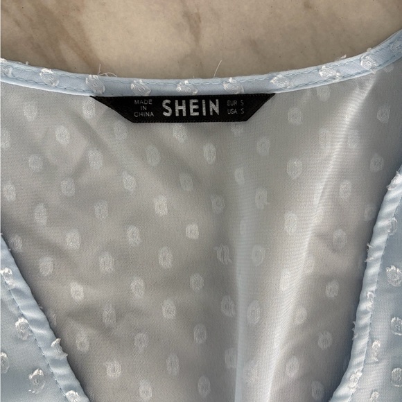 SHEIN Sky Blue Textured Top - Picture 2 of 2